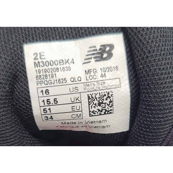 Men\'s Baseball Cleats New Balance Fresh Foam 3000 Black‎ M3000BK4 Lace Up 16 2E main image 10